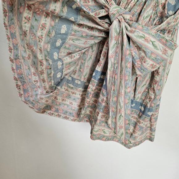 Vintage Ellen Miklas Bunny Jumper Dress Shirt Outfit 3T Pink Blue Cottagecore - Picture 6 of 13